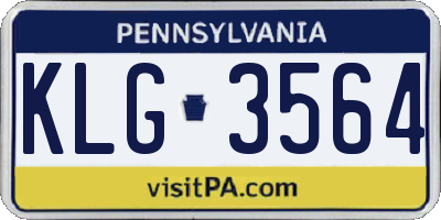 PA license plate KLG3564