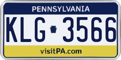 PA license plate KLG3566