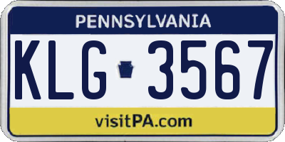 PA license plate KLG3567