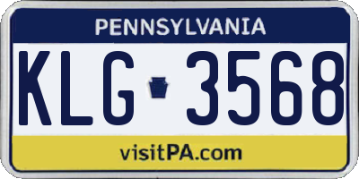 PA license plate KLG3568