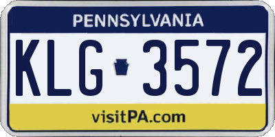 PA license plate KLG3572