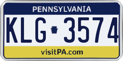PA license plate KLG3574