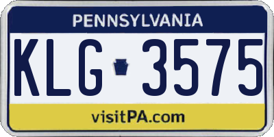PA license plate KLG3575