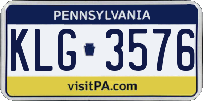 PA license plate KLG3576