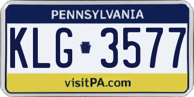 PA license plate KLG3577