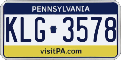 PA license plate KLG3578