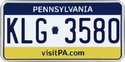 PA license plate KLG3580
