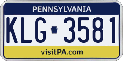 PA license plate KLG3581