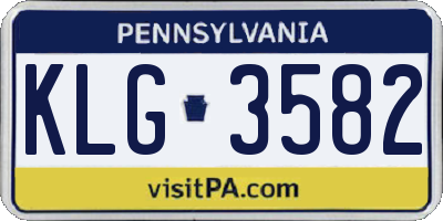PA license plate KLG3582