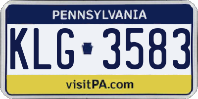 PA license plate KLG3583