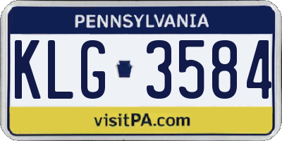 PA license plate KLG3584