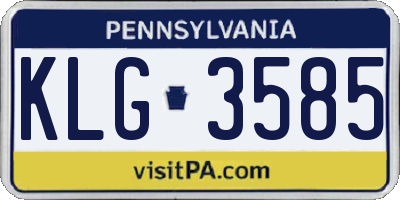 PA license plate KLG3585