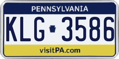 PA license plate KLG3586