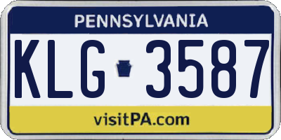 PA license plate KLG3587