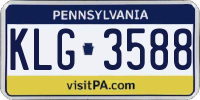 PA license plate KLG3588