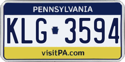 PA license plate KLG3594