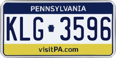 PA license plate KLG3596