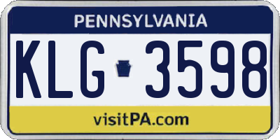 PA license plate KLG3598