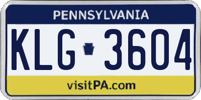 PA license plate KLG3604