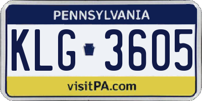 PA license plate KLG3605