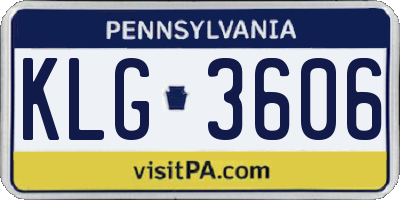 PA license plate KLG3606