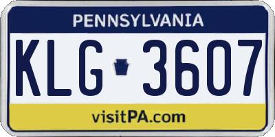 PA license plate KLG3607