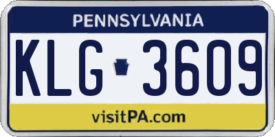 PA license plate KLG3609