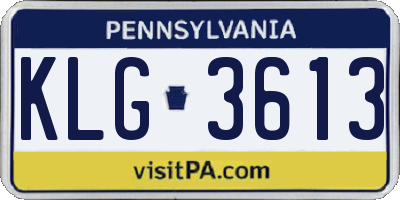 PA license plate KLG3613