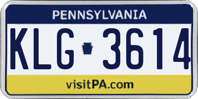 PA license plate KLG3614