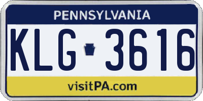 PA license plate KLG3616