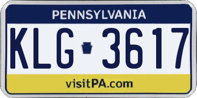 PA license plate KLG3617