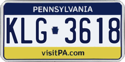 PA license plate KLG3618