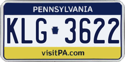 PA license plate KLG3622