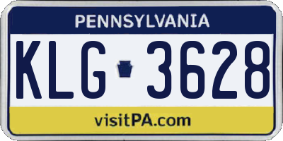 PA license plate KLG3628
