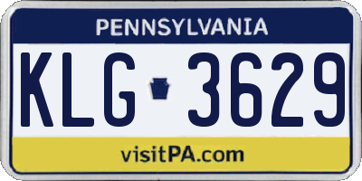 PA license plate KLG3629