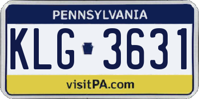 PA license plate KLG3631