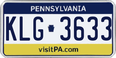 PA license plate KLG3633