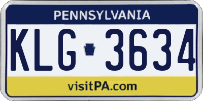 PA license plate KLG3634