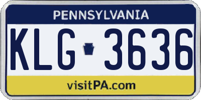 PA license plate KLG3636