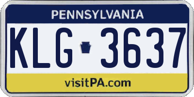 PA license plate KLG3637