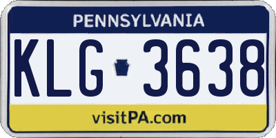 PA license plate KLG3638