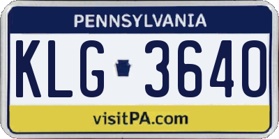 PA license plate KLG3640