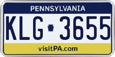 PA license plate KLG3655