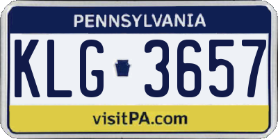 PA license plate KLG3657