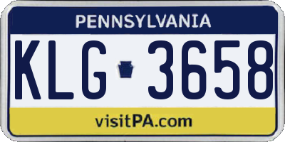 PA license plate KLG3658