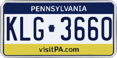 PA license plate KLG3660