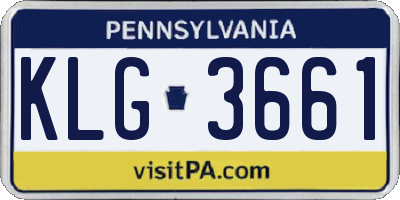 PA license plate KLG3661