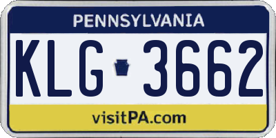 PA license plate KLG3662