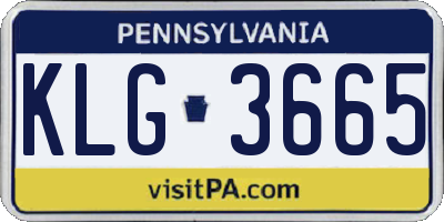 PA license plate KLG3665