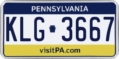 PA license plate KLG3667